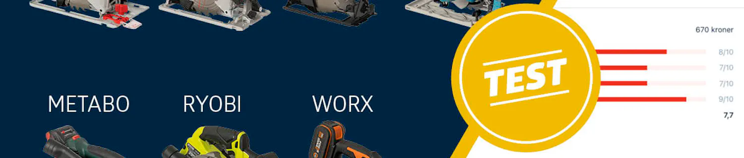 Test af rundsave på batteri Test af rundsave på batteri